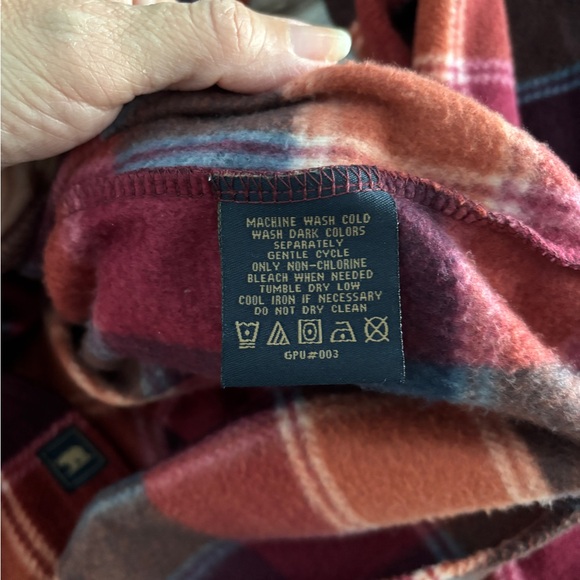 Freedom Foundry NWT Mens Plush Plaid Fleece Shirt, Picante Red & Orange, XL - Picture 7 of 10